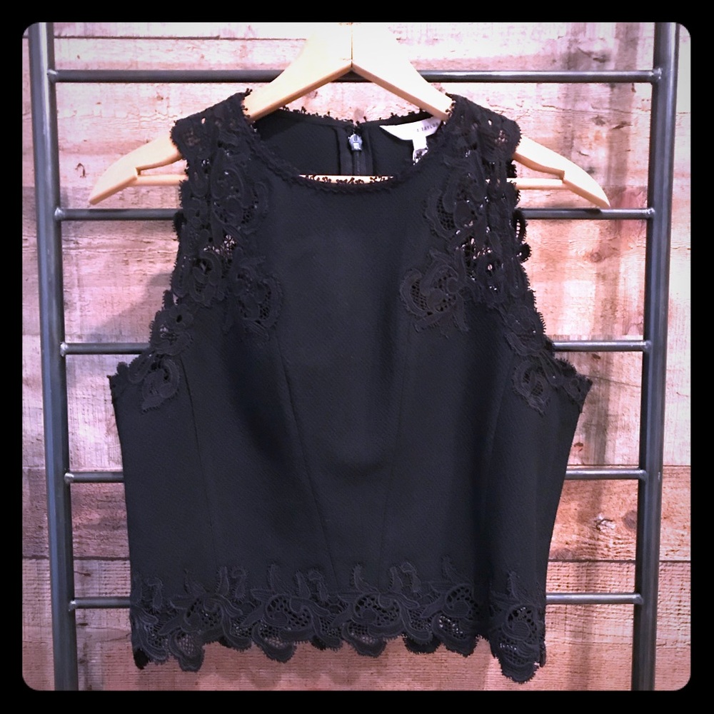 NWT Rebecca Taylor Lace Crop Top